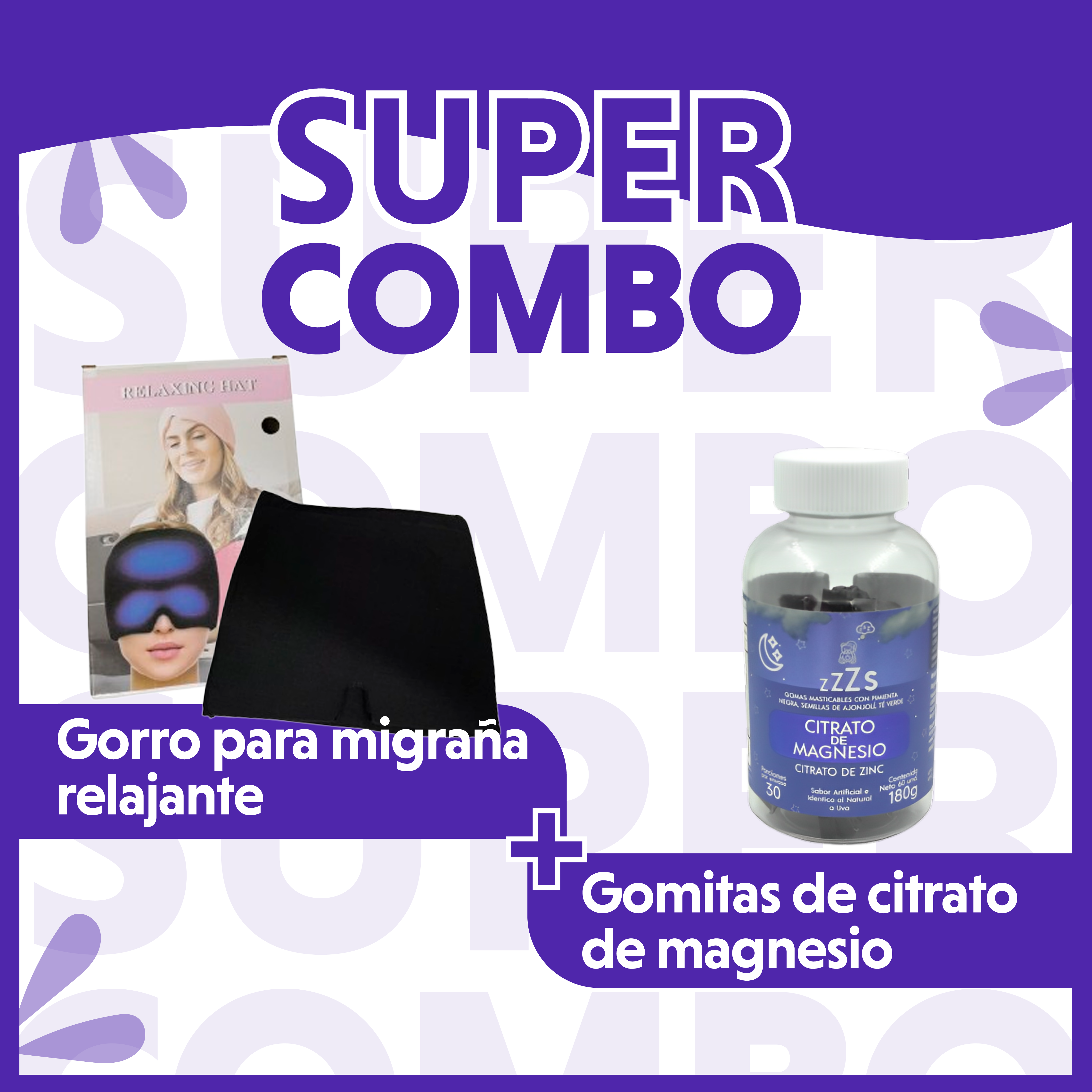 combo gomitas CM +  Gorro migraña